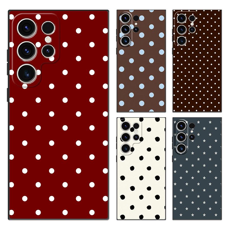 Tablet S9 Fe Accessories - เคสโทรศัพท์ลายจุดสไตล์เรโทรสำหรับ Samsung Galaxy S26 Note 20