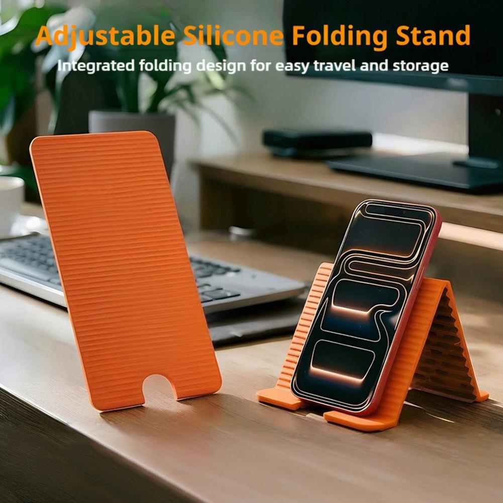 Tablet Stand Accessories - ที่วางโทรศัพท์ซิลิโคนแบบพับได้สำหรับไอโฟน ไอแพดแล็ปท็อปแท็บเล็ตแบบพกพาปรับได้หลายมุมขาตั้งเดสก์ท็อปโฮมออฟฟิศ