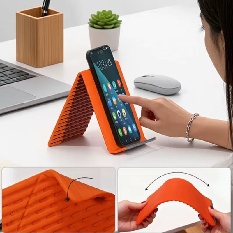 Tablet Stand Accessories - ที่วางโทรศัพท์ซิลิโคนแบบพับได้แบบพกพาปรับได้หลายมุมขาตั้งตั้งโต๊ะสำหรับแล็ปท็อปแท็บเล็ตโฮมออฟฟิศ