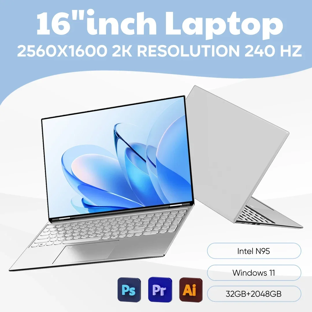 Windows Tablet Accessories - แล็ปท็อปแบรนด์ใหม่ขนาด 16 นิ้ว 2K, หน้าจอคมชัดระดับ 240