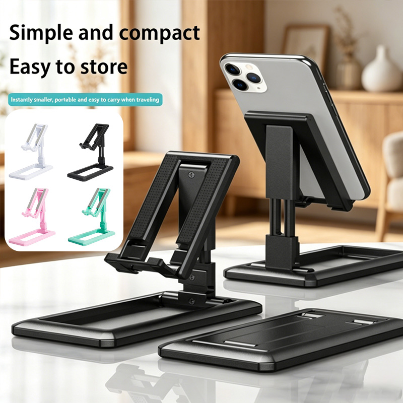 Tablet Stand Accessories - แท็บเล็ตแบบพับได้โทรศัพท์มือถือขาตั้งโทรศัพท์ตั้งโต๊ะปรับขนาดได้ที่วางโทรศัพท์ตั้งโต๊ะสำหรับไอแพด ไอโฟน ซัมซุงใหม่