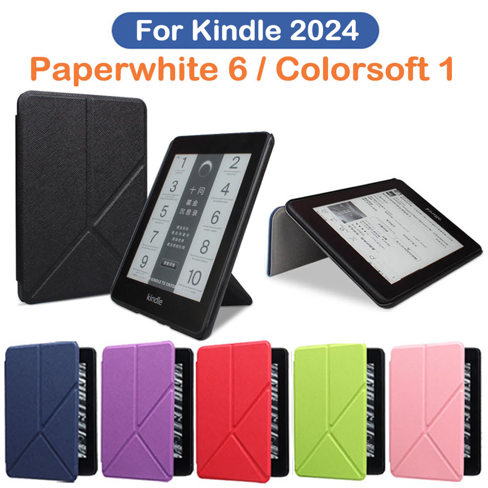 Kindle Tablet Accessories - เคสขาตั้งแบบพับได้สําหรับ Kindle Paperwhite 2024 12th Generation
