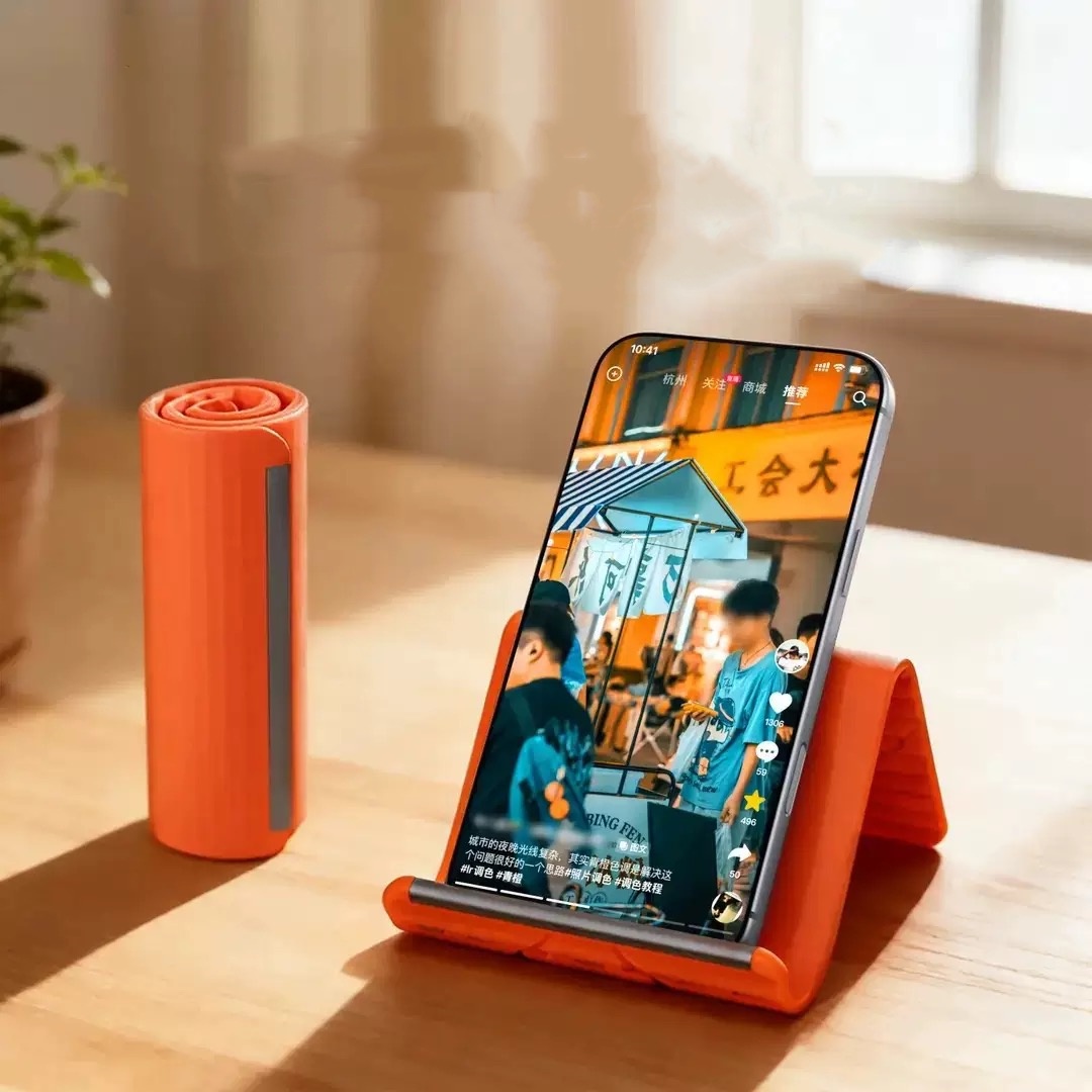 Tablet Stand Accessories - ขาตั้งโทรศัพท์แบบพกพาซิลิโคนสำหรับวางบนโต๊ะ แท็บเล็ต แล็ปท็อป ดีไซน์สร้างสรรค์ ยืดหยุ่น พับได้