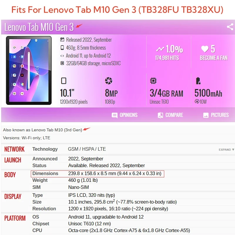 คาปาสำหรับเลอโนโวแท็บ M10 รุ่น - Tablet Cover Accessories บทวิจารณ์และราคา